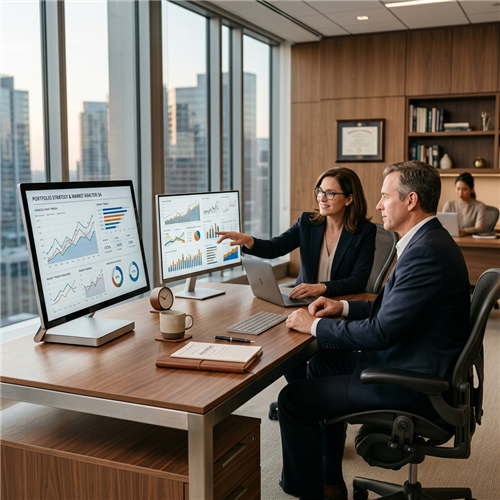 Context image of an executive boardroom and financial advisory workspace, supplied for The CEO's Right Hand experience snapshot.